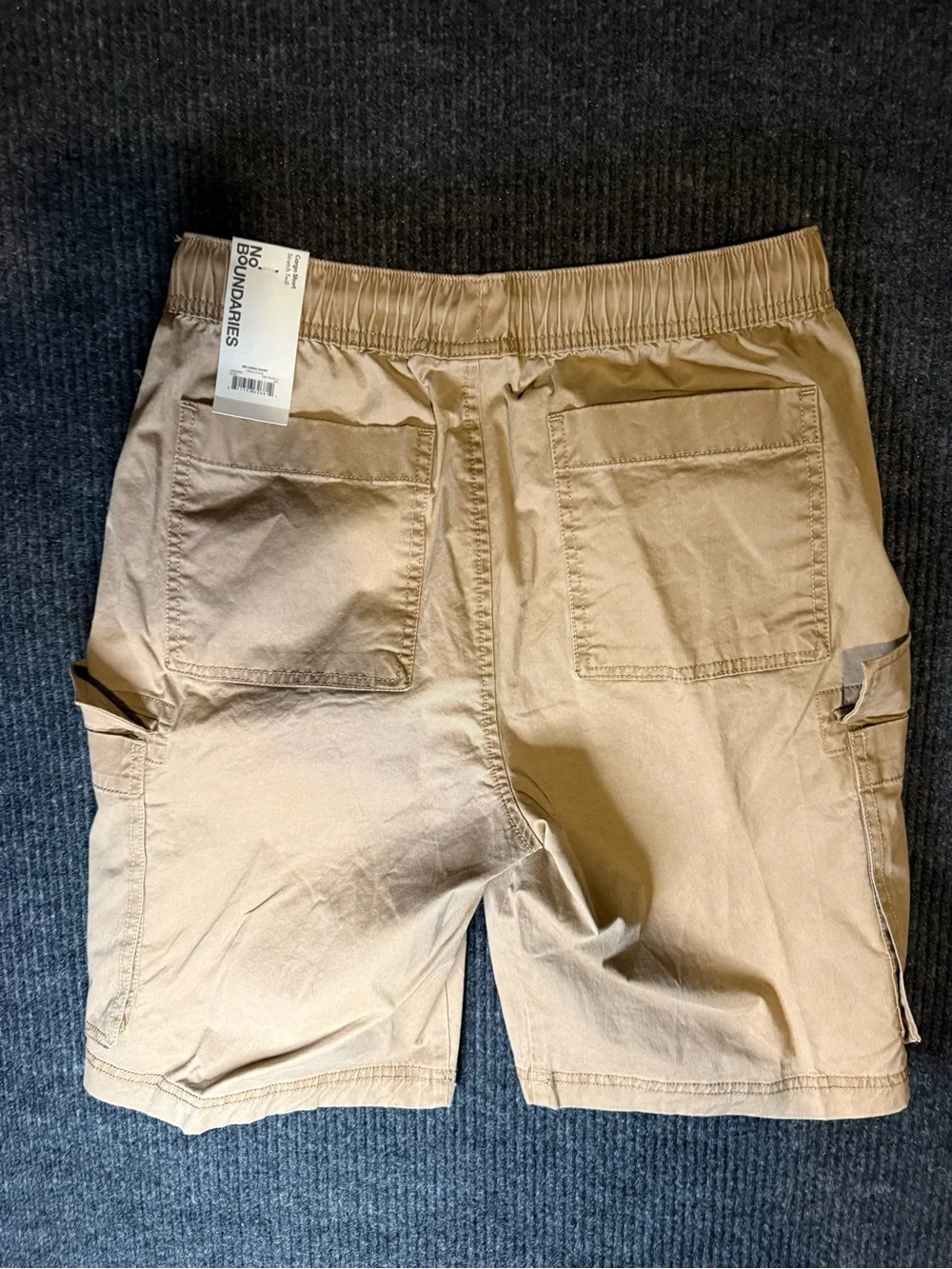 No Boundaries Men's Tan Drawstring Cargo Shorts NWT New S (28-30)